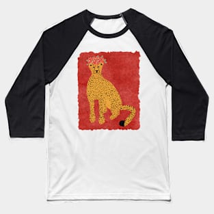 Ruby Leopard with Flower Crown Baseball T-Shirt